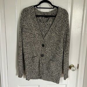 Oversized Black/White Button Down Sweater